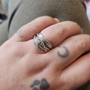 Sterling Silver Size 7 Diamond Ring